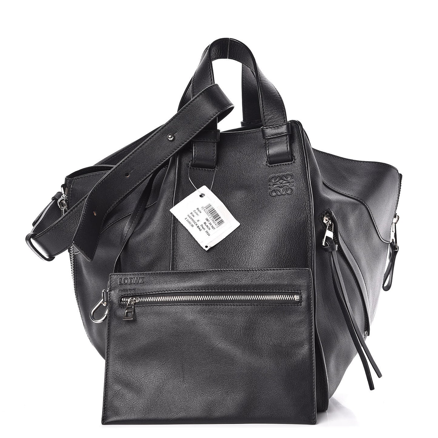 Calfskin Medium Hammock Shoulder Bag Black