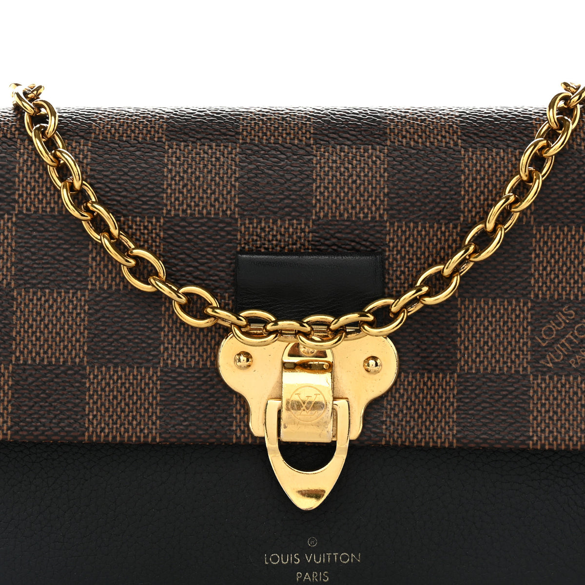 Damier Ebene Vavin Chain Wallet Black