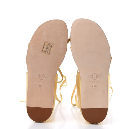 Chanel Metallic Lambskin Gladiator Sandals 39.5 Gold 5 of 6