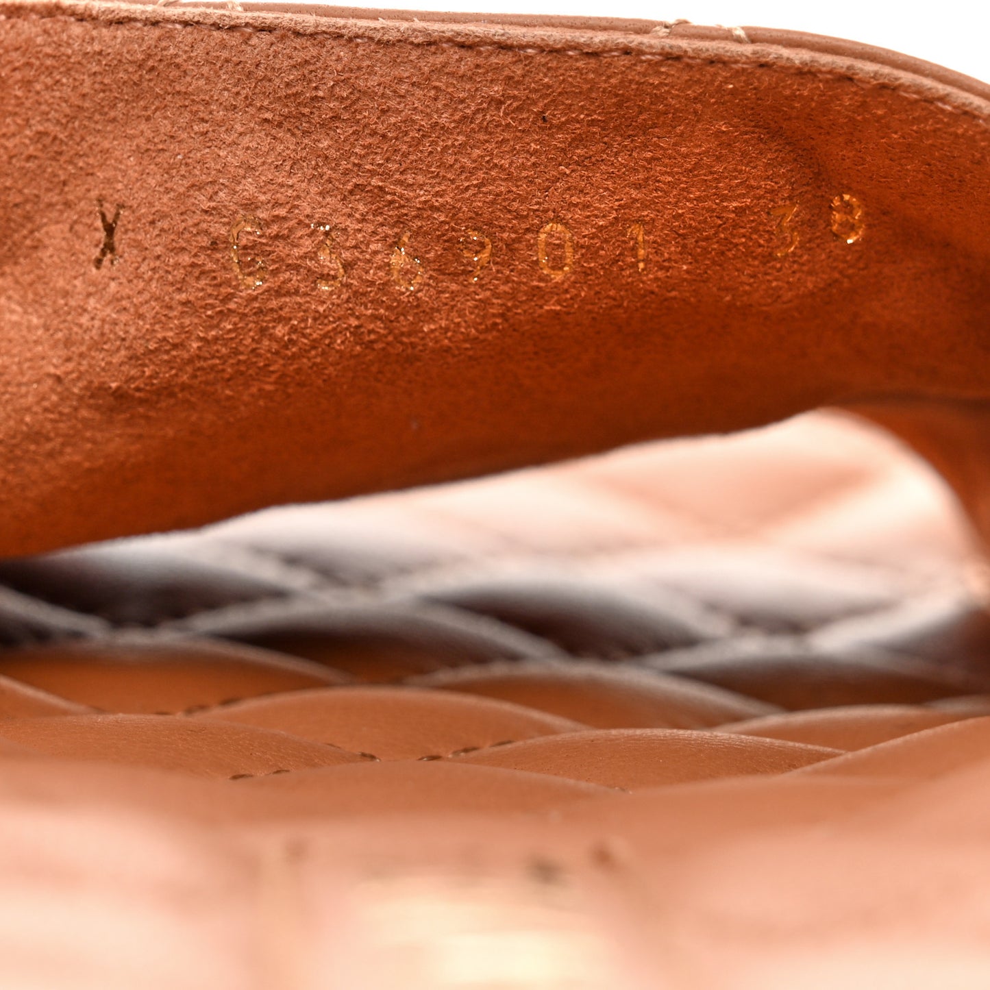 Lambskin Quilted CC Mules Sandals 38 Brown