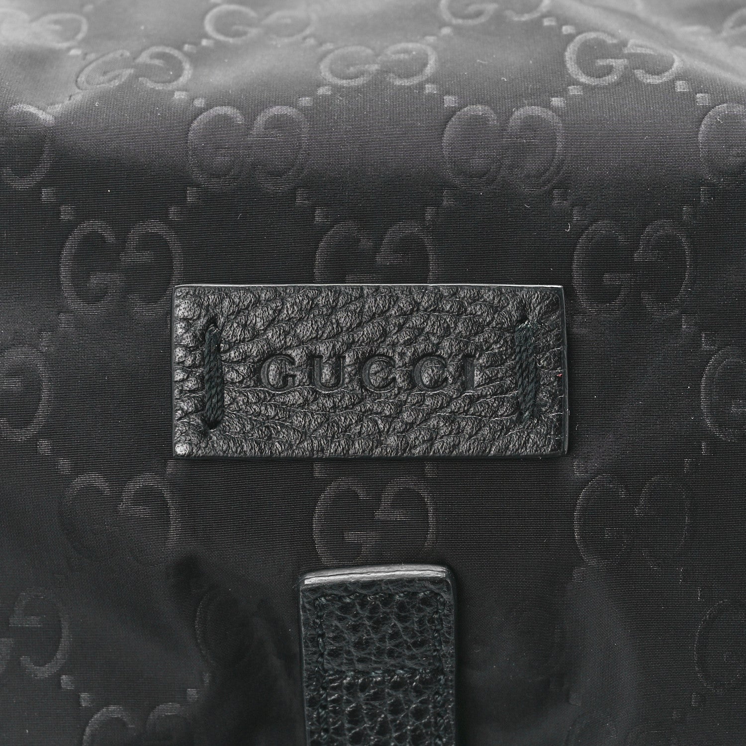 Gucci Nylon Monogram Medium Light Single Buckle Backpack Black 8 of 12