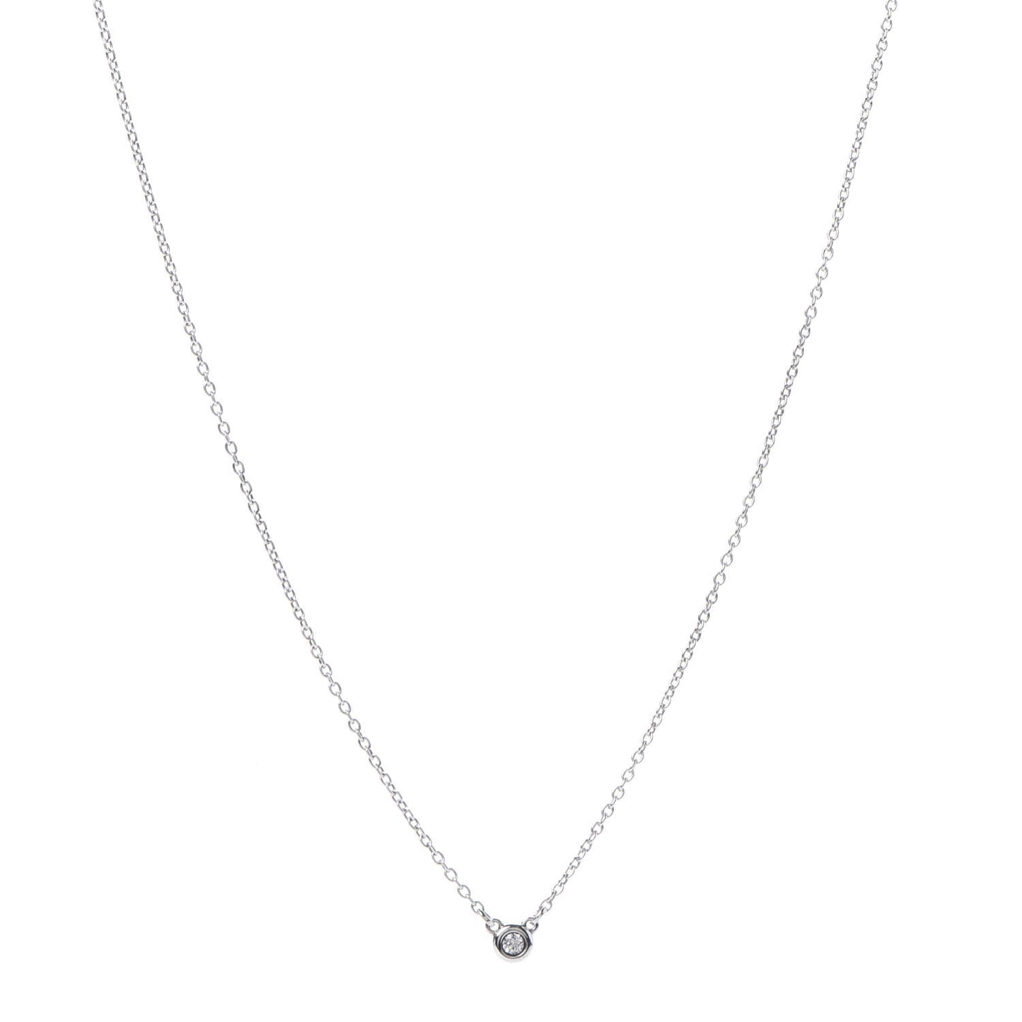 Sterling Silver Diamond .03ct Elsa Peretti Diamonds by the Yard Pendant Necklace