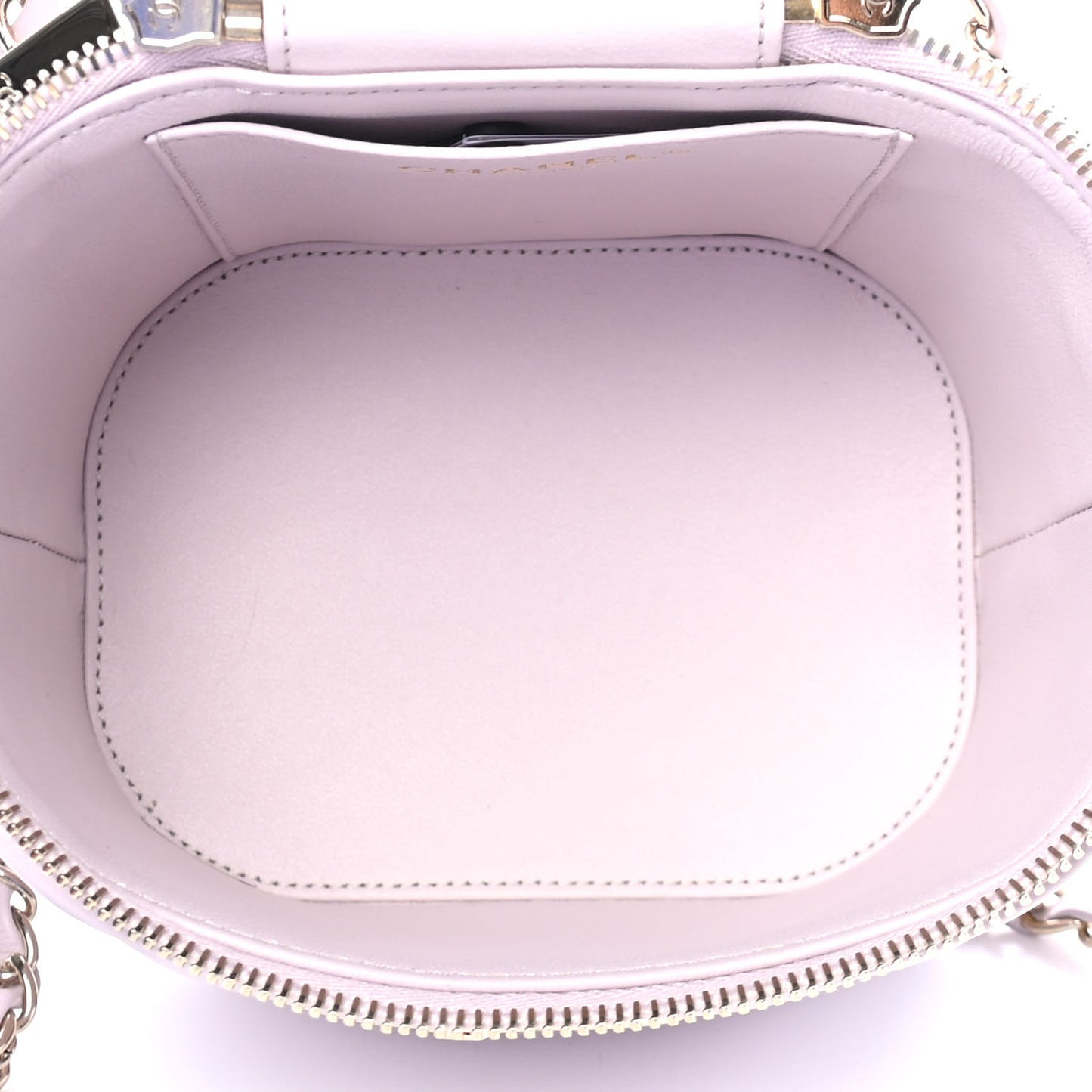 Lambskin Quilted Trendy Vanity Case Lilac