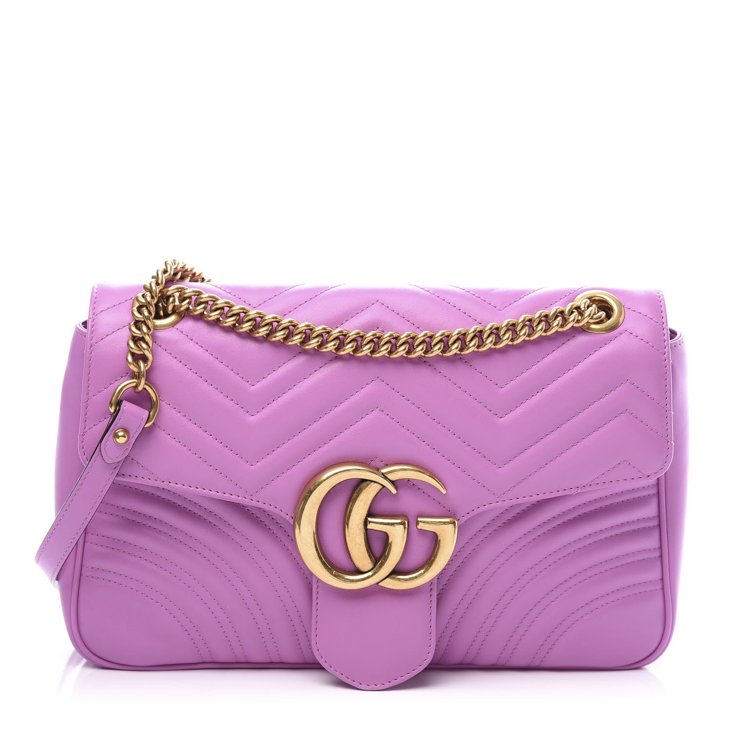 Gucci Calfskin Matelasse Medium GG Marmont Shoulder Bag Candy Mousse 1 of 10