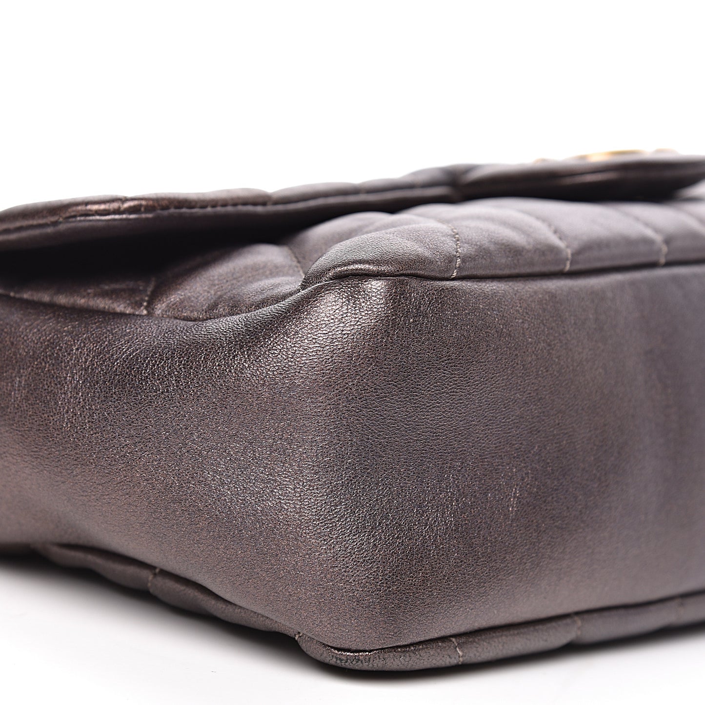 Metallic Calfskin Degrade East West Flap Bronze