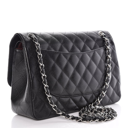 Chanel Caviar Quilted Jumbo Double Flap Black 3 of 12