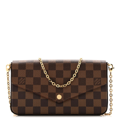 Louis Vuitton Damier Ebene Pochette Felicie Chain Wallet 1 of 12