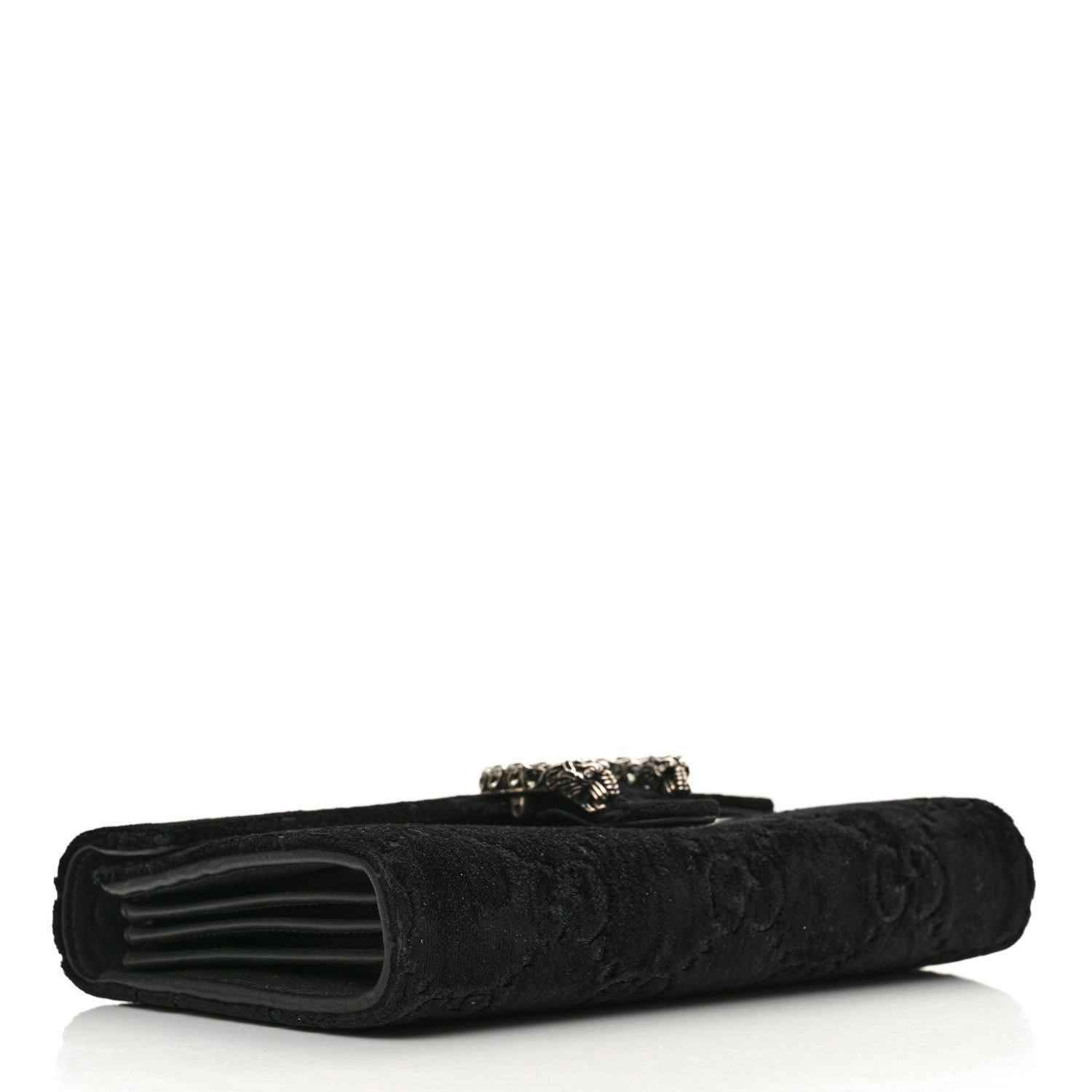 Gucci Velvet GG Monogram Mini Dionysus Chain Wallet Black 4 of 12