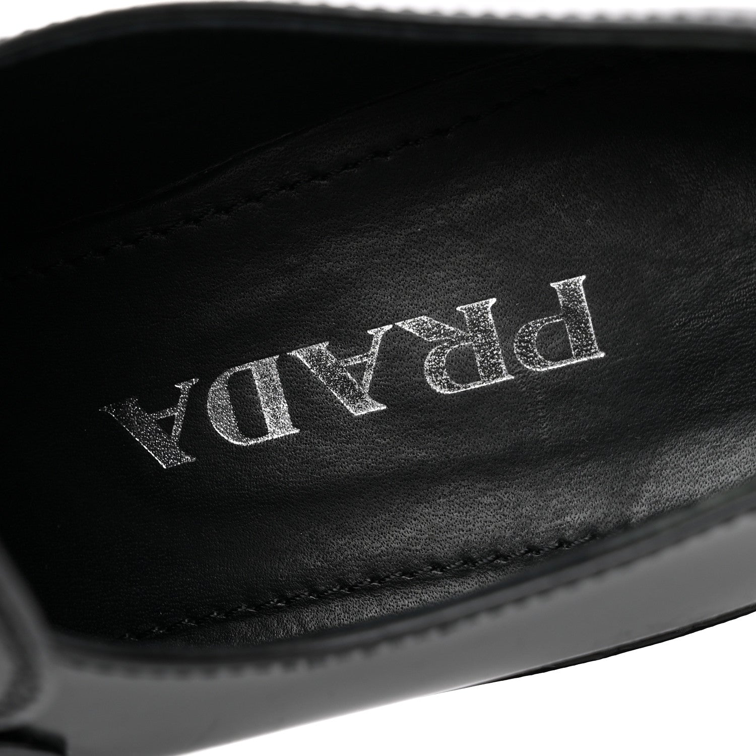 Prada Spazzolato Metal Triangle Logo 50mm Loafers 36.5 Black 8 of 11