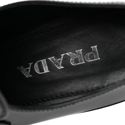 Prada Spazzolato Metal Triangle Logo 50mm Loafers 36.5 Black 8 of 11