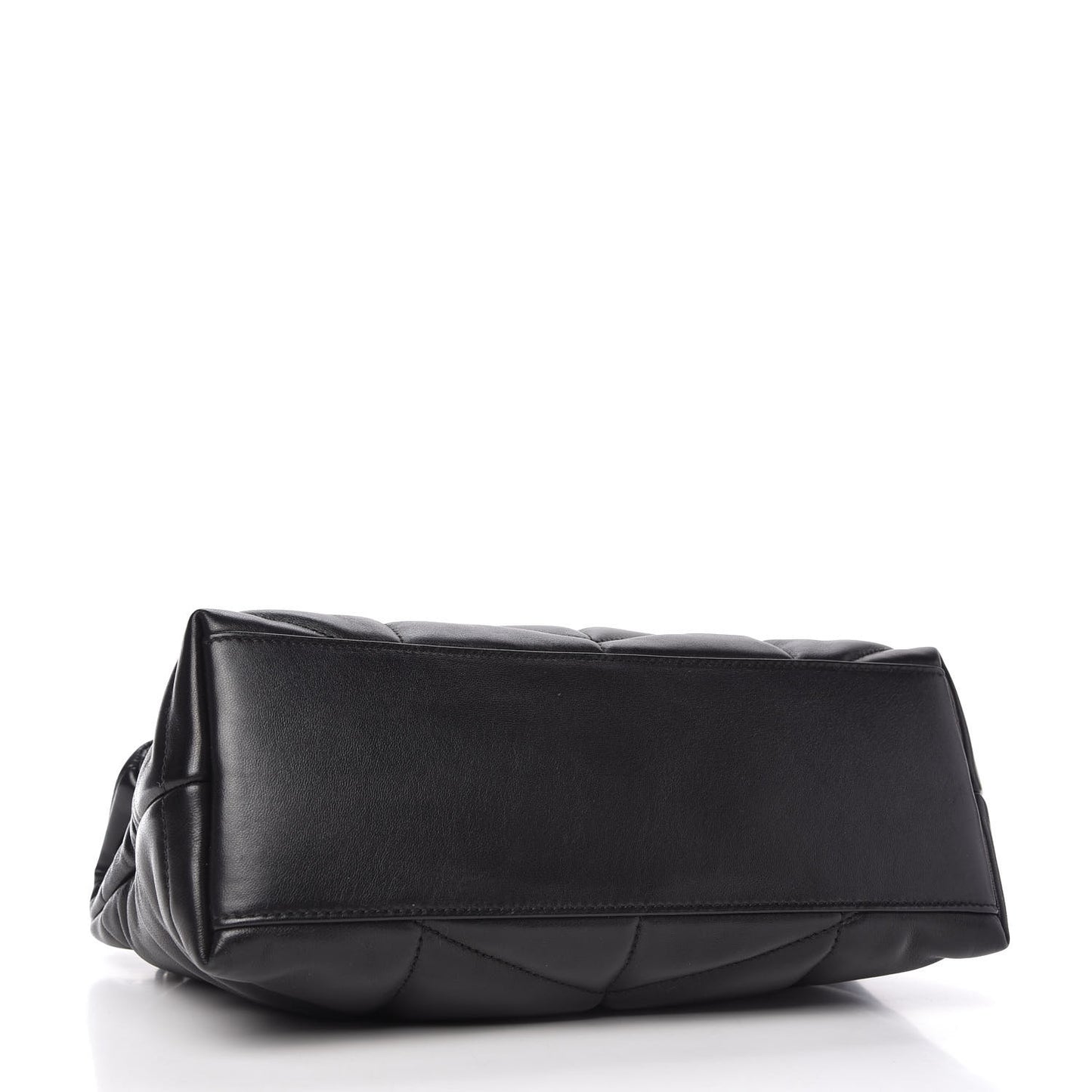 Lambskin Quilted Small Loulou Puffer Monogram Chain Satchel Black