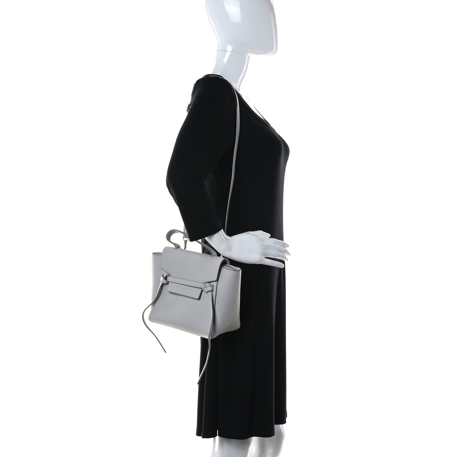 Celine Grained Calfskin Nano Belt Bag Grey 2 of 10