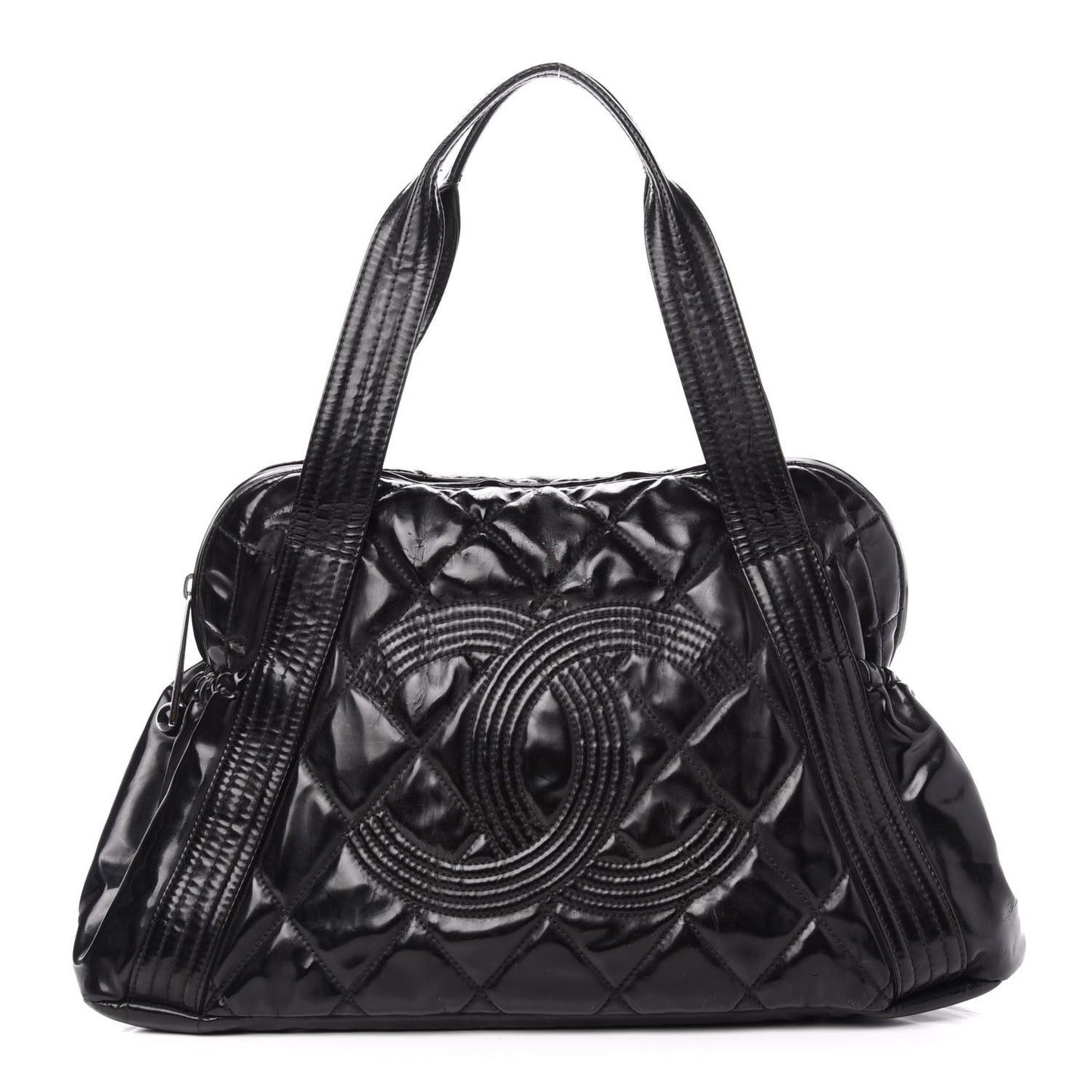 Vinyl Quilted CC Large Tote Black