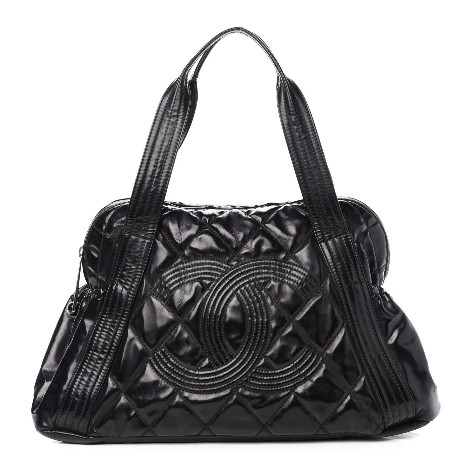 Chanel Vinyl Quilted CC Large Tote Black 1 of 20