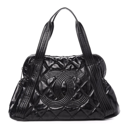 Chanel Vinyl Quilted CC Large Tote Black 1 of 20