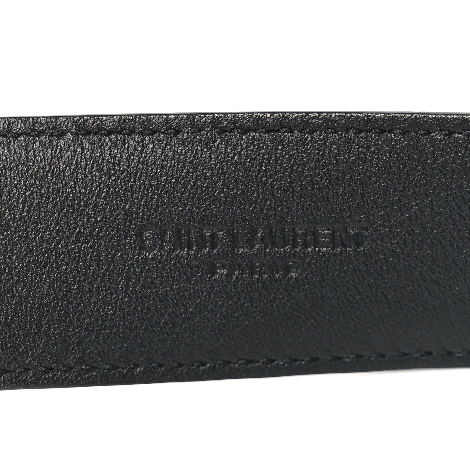 Saint Laurent Lambskin Monogram Cassandre Square Buckle Belt 85 34 Black 4 of 6