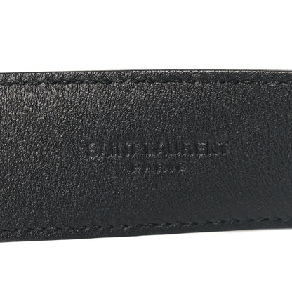 Saint Laurent Lambskin Monogram Cassandre Square Buckle Belt 85 34 Black 4 of 6