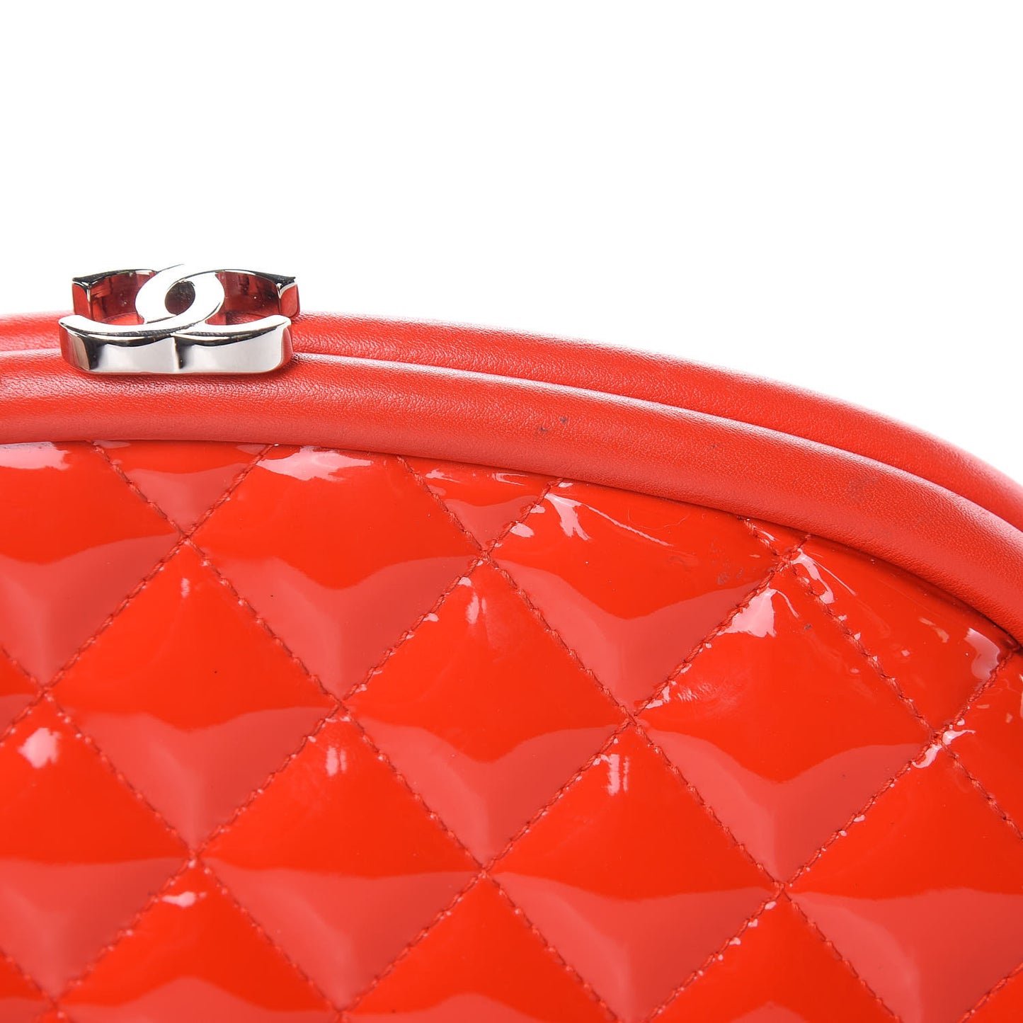 Patent Quilted Timeless Clutch Red