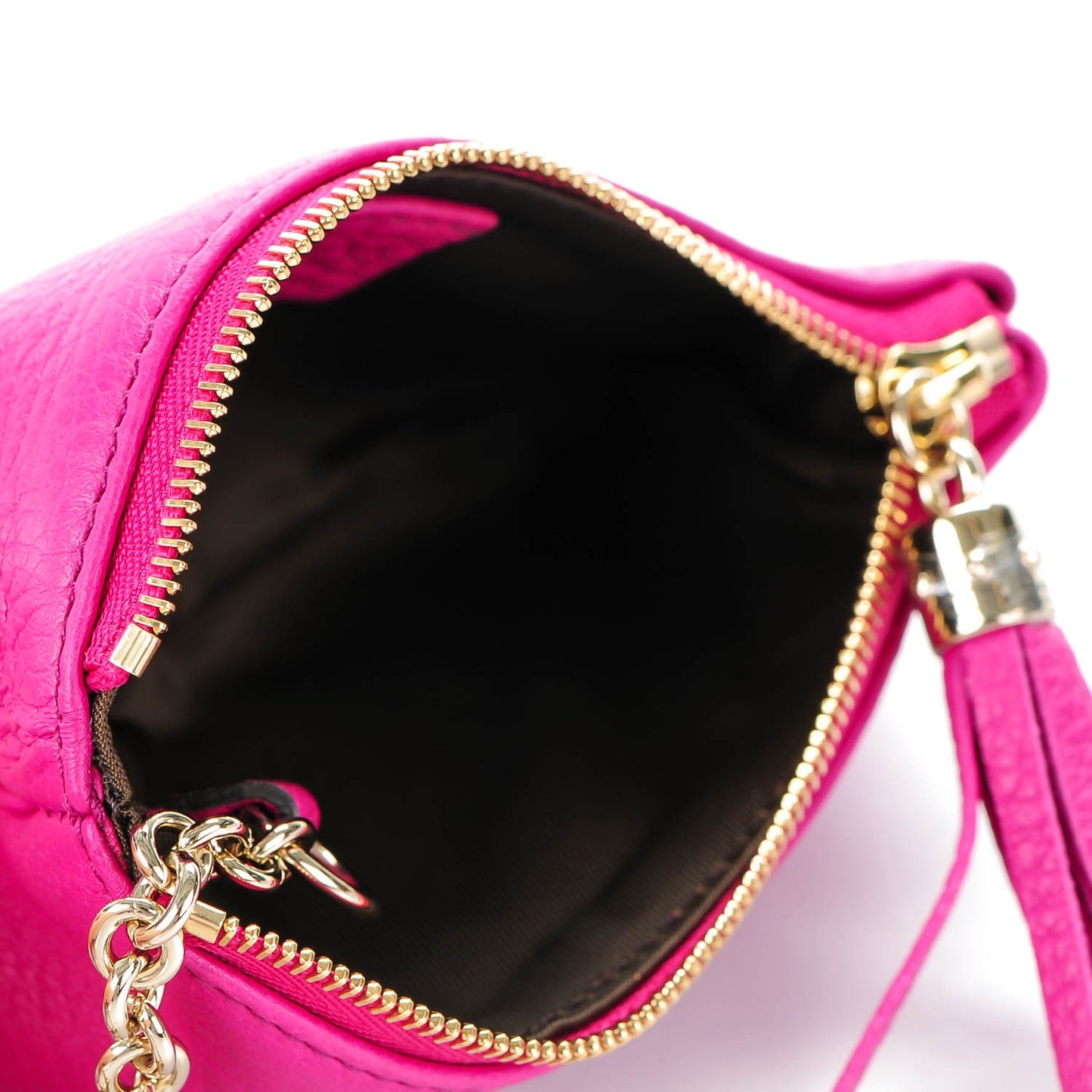 Pebbled Calfskin Soho Key Case Bright Bougainvillea
