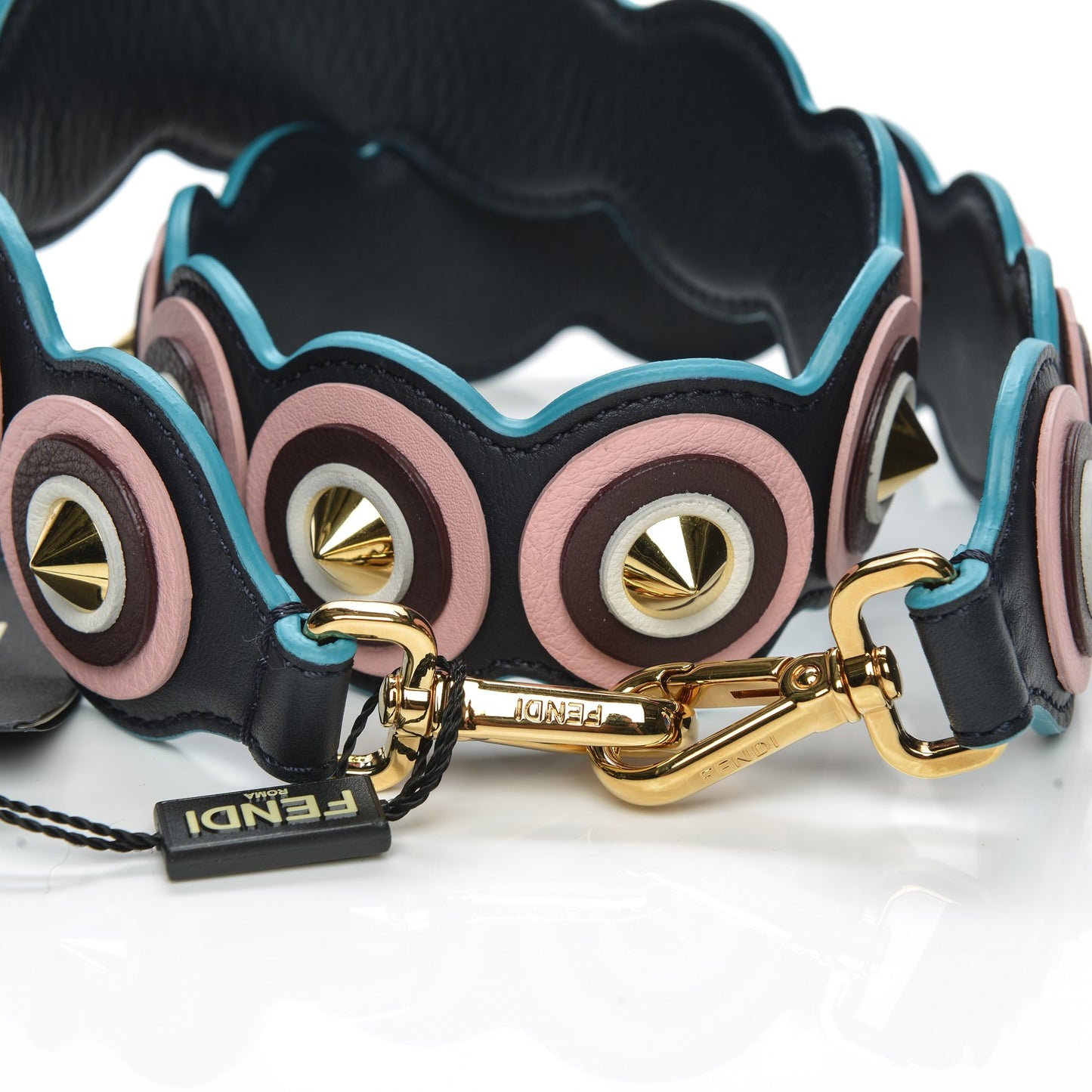 Vitello Dolce Spike Studded Circle Strap You Blue Notte Multicolor