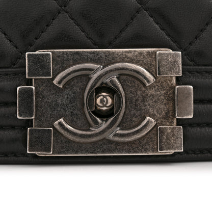 Chanel Lambskin Quilted Large Boy Flap Black 12 of 13