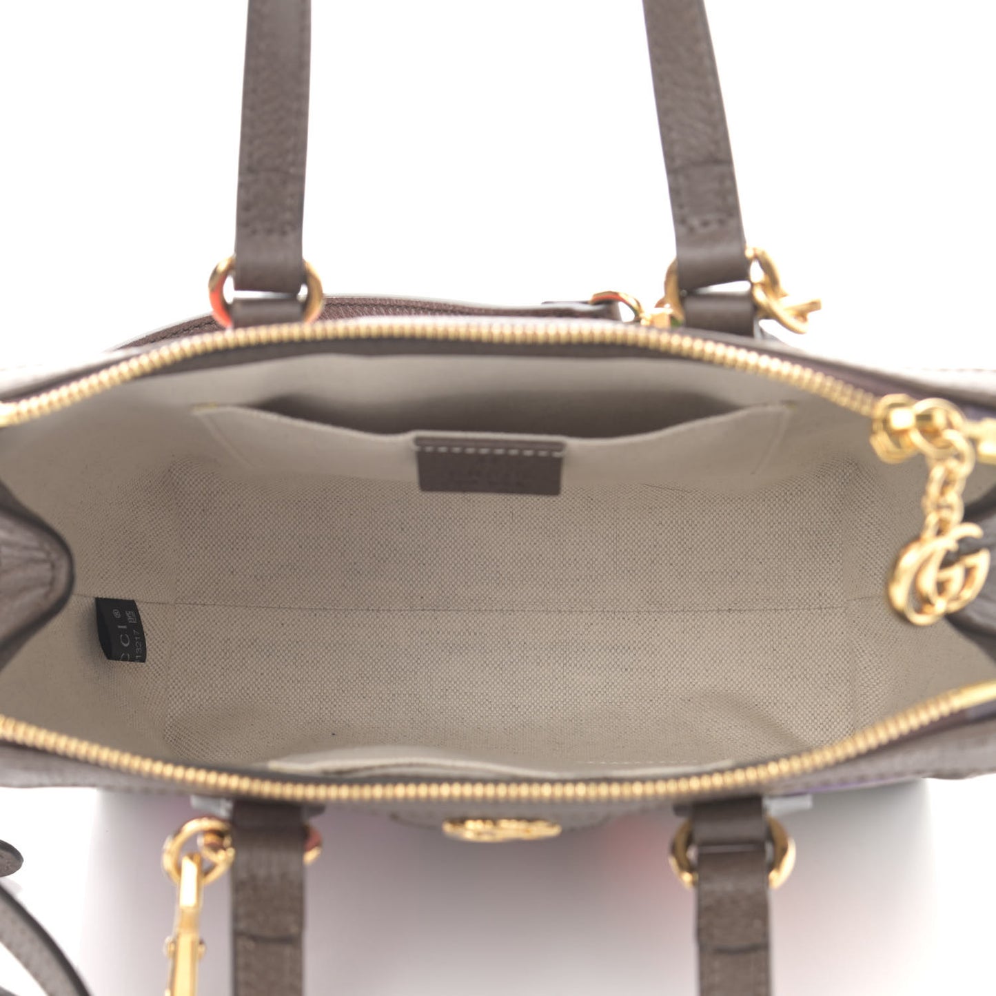 GG Supreme Monogram Equestrian Web Small Ophidia Tote Bag Beige Multicolor New Acero