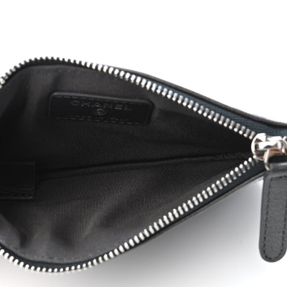 Chanel Goatskin Camellia Embossed Cosmetic Pouch Anthracite 4 of 4