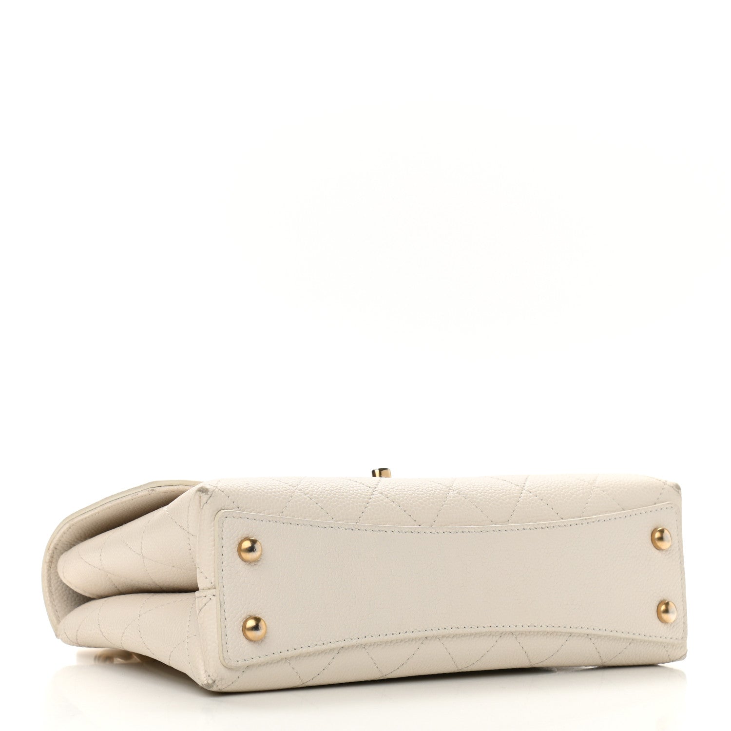 Chanel Grained Calfskin Small Stitched Flap White 3 of 13