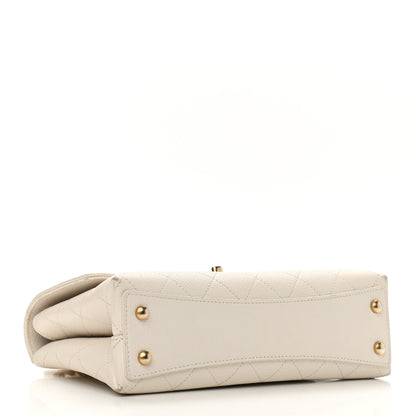 Chanel Grained Calfskin Small Stitched Flap White 3 of 13