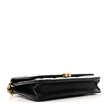 Chanel Lambskin Resin Quilted Wallet On Chain WOC Black 4 of 12
