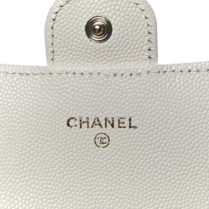 Chanel Caviar Quilted Large Gusset Flap Wallet White 5 of 10
