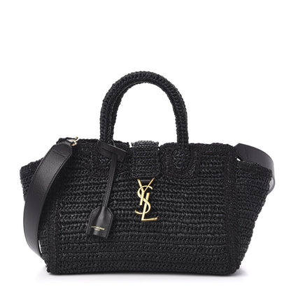 Saint Laurent Raffia Baby Monogram Downtown Cabas Black 1 of 10