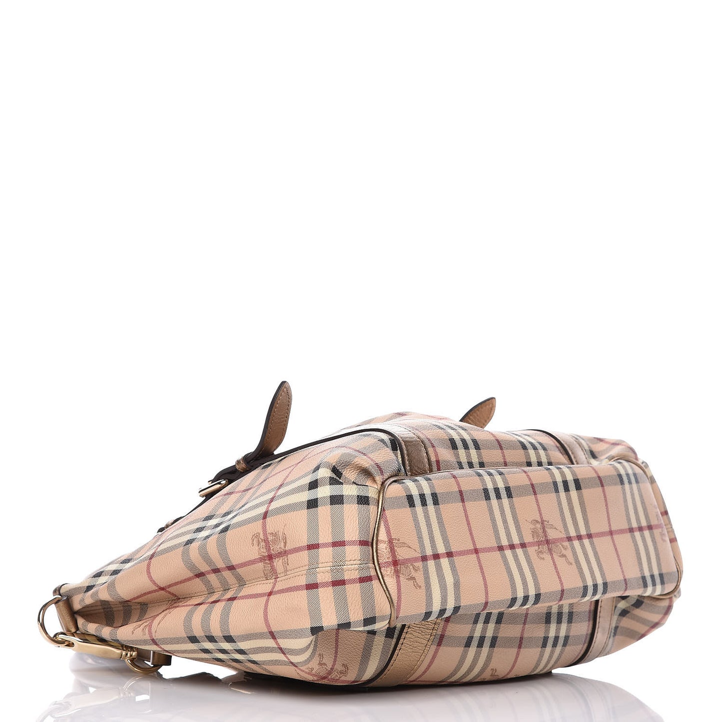 Metallic Calfskin Haymarket Check Large Northfield Tote Gold