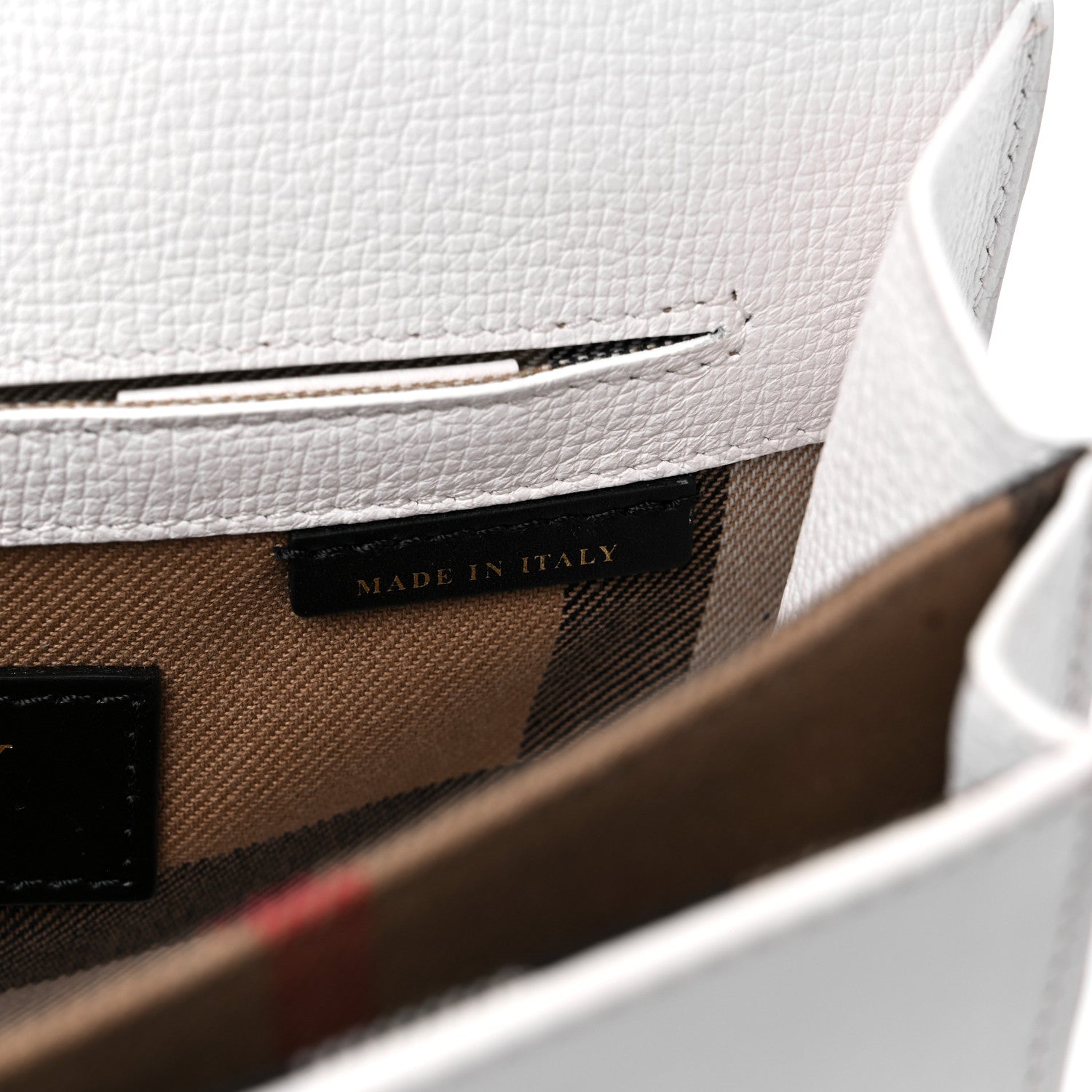 Burberry Grainy Calfskin Broguing Tassel Small Macken Crossbody Bag Chalk White 7 of 14