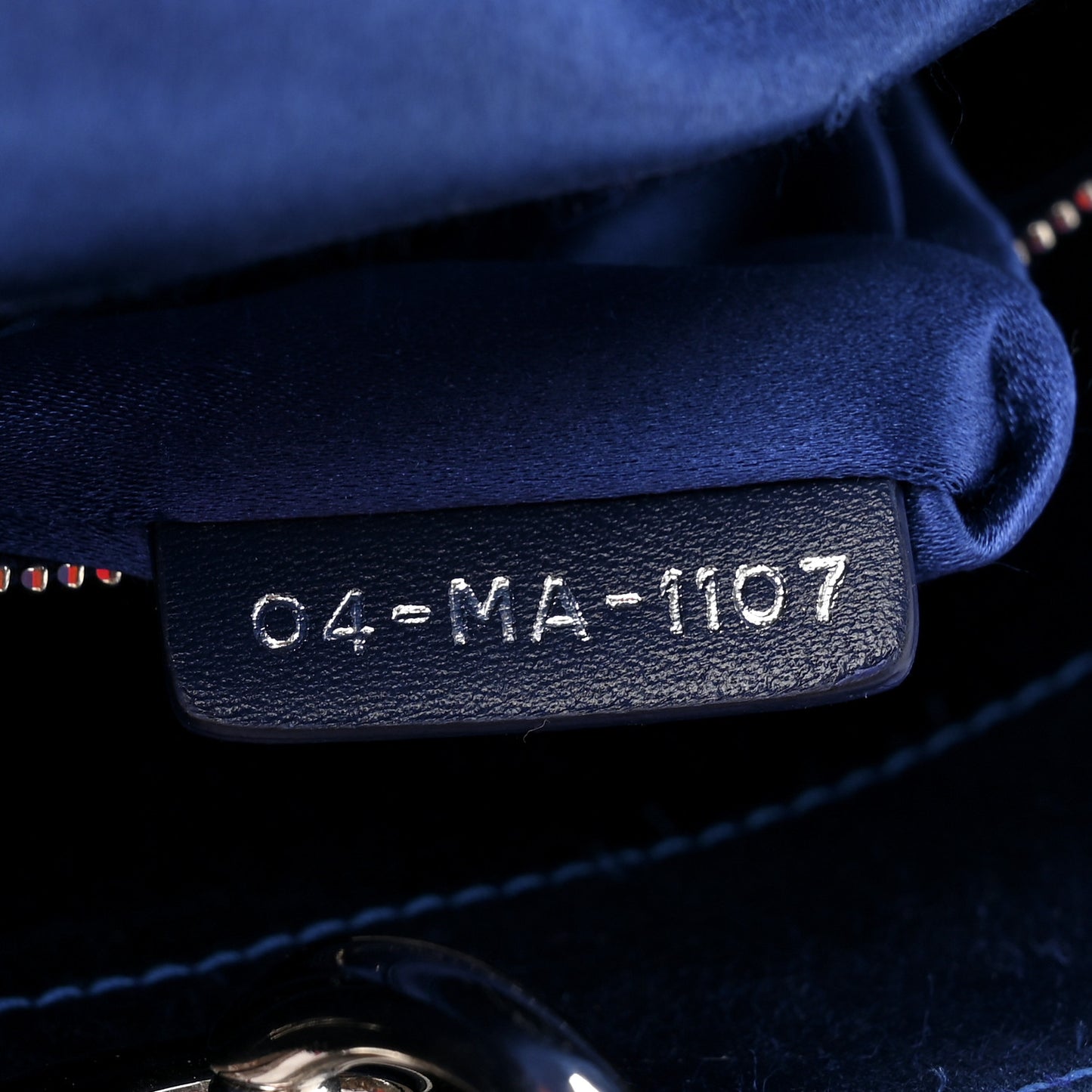 Satin Sequin Embroidered Mini Lady Dior Blue Multicolor