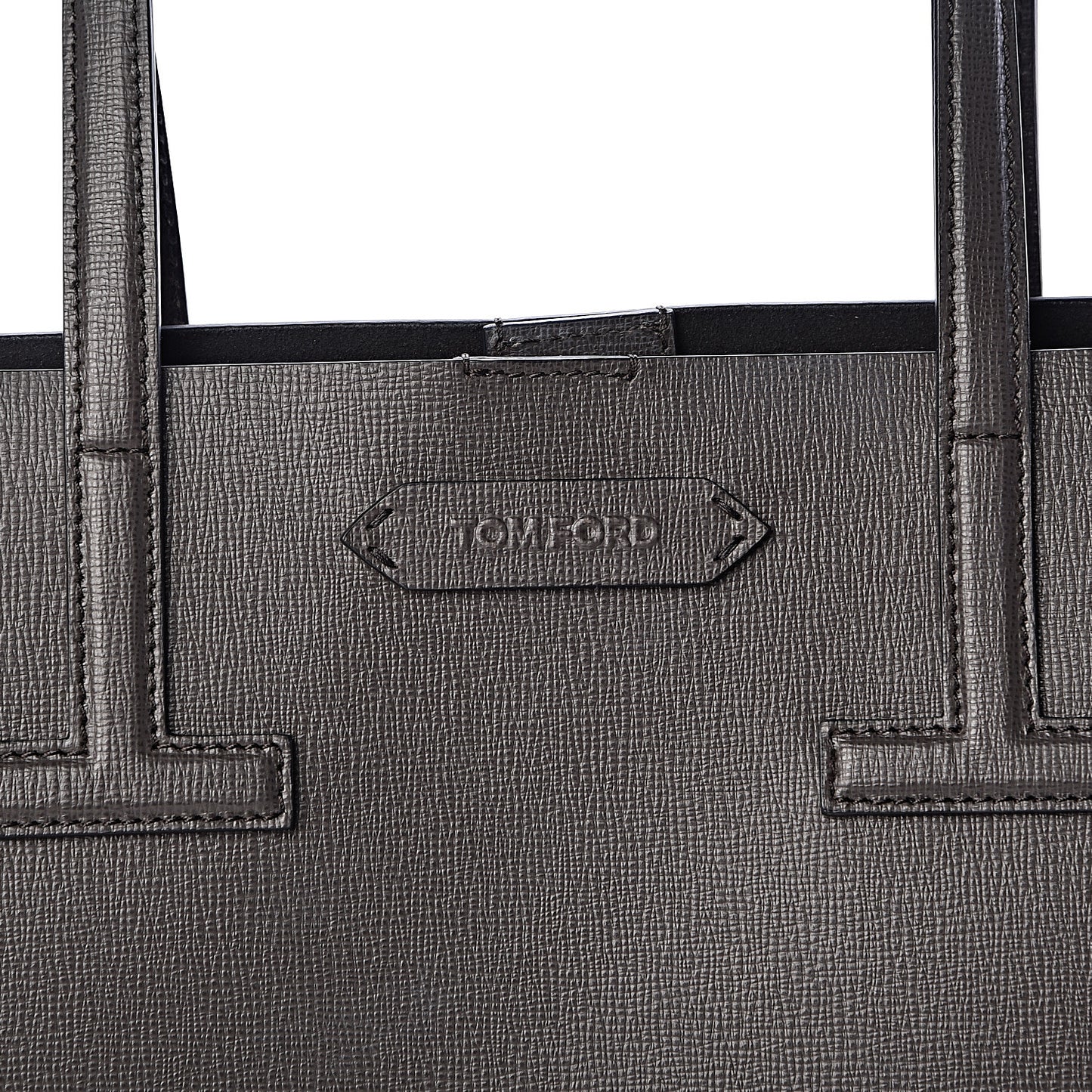 Grained Calfskin Small T Tote Grey