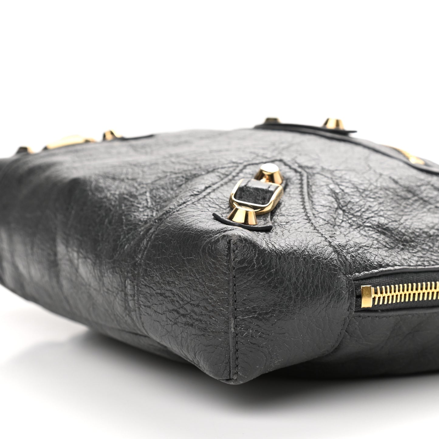 Agneau Gold Hardware XS Reporter Crossbody Grey