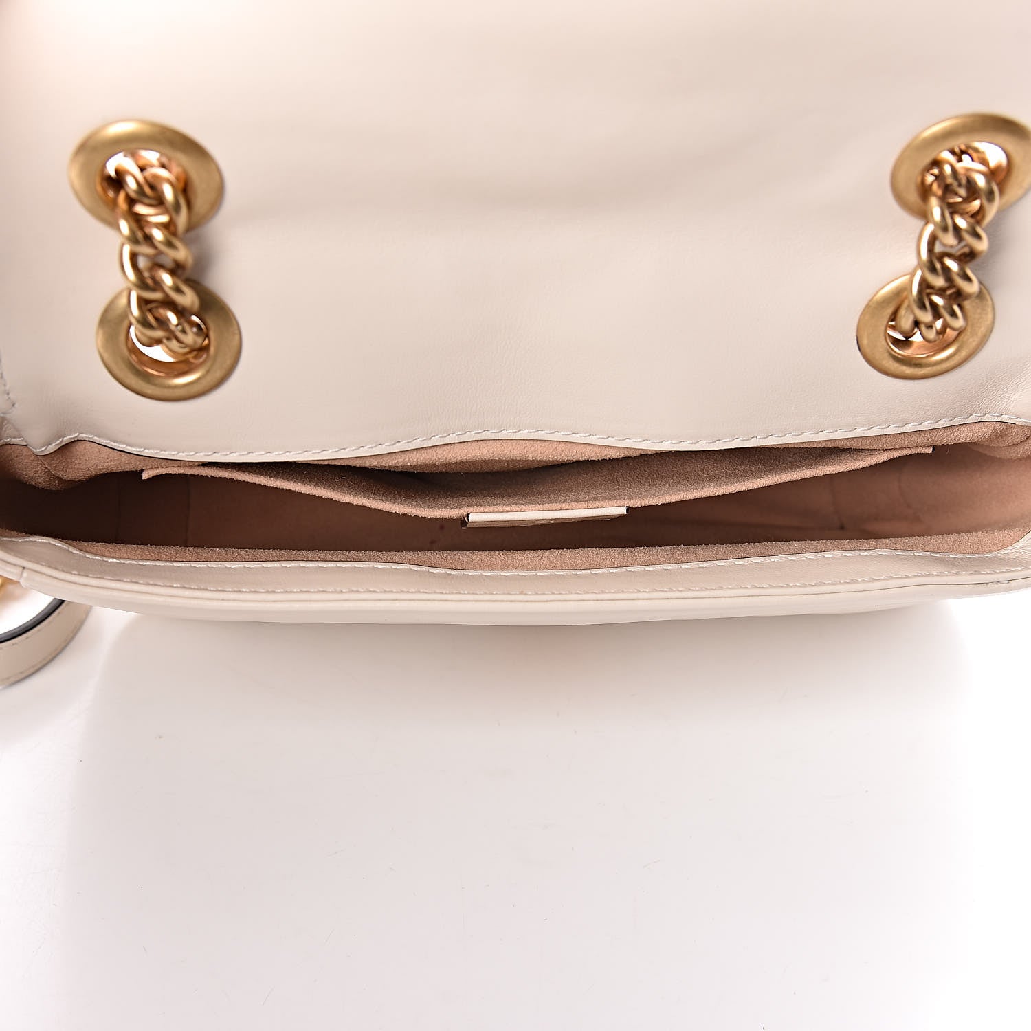 Gucci Calfskin Matelasse Mini GG Marmont Shoulder Bag White 5 of 10