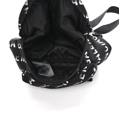Balenciaga Recycled Sport Nylon Allover Gradient Logo Wheel Beltpack Black White 5 of 9