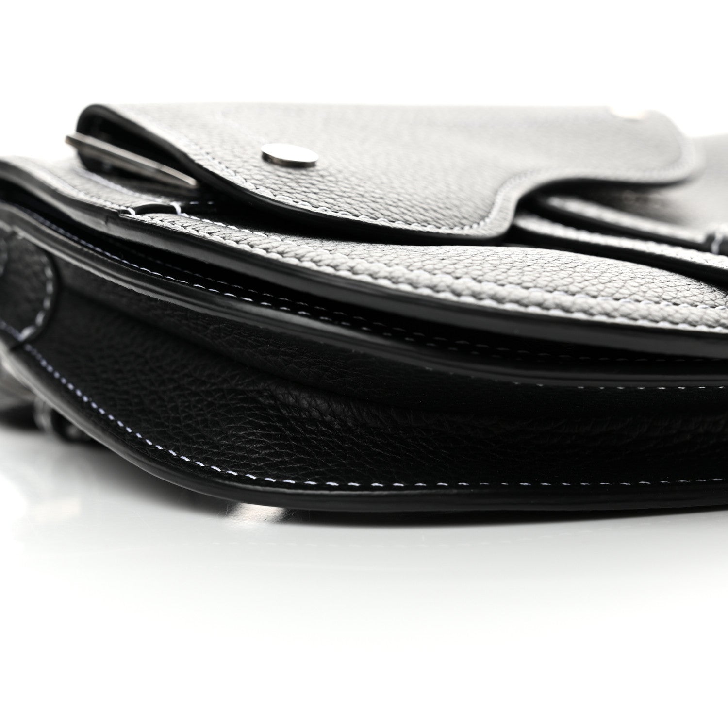 Christian Dior X KAWS Grained Calfskin Saddle Pouch Black 9 of 12