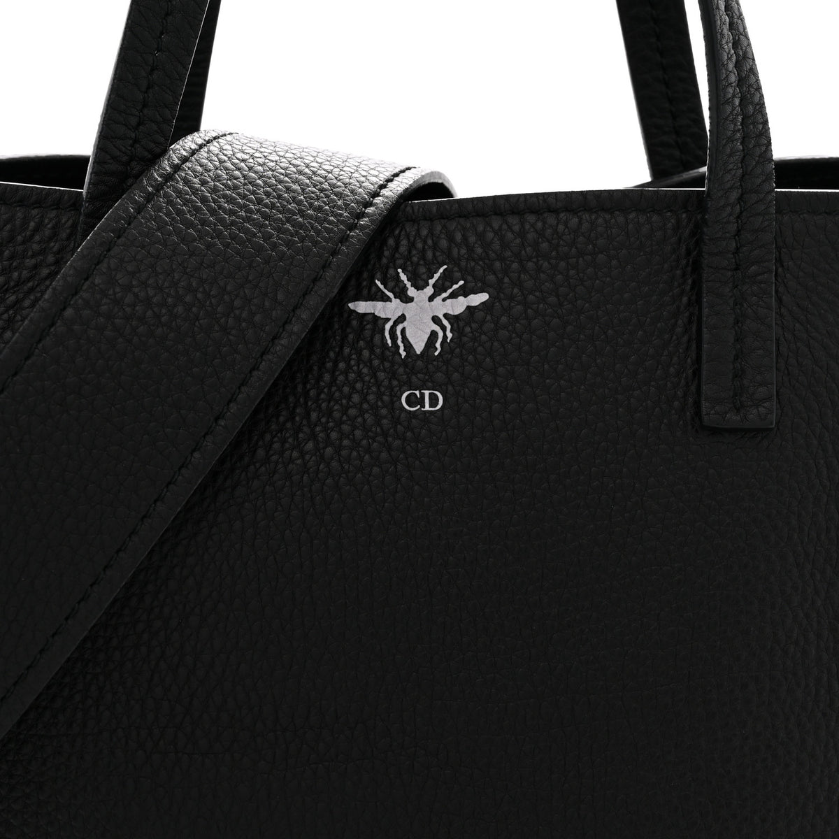 Grained Calfskin D-Bee Shopper Black