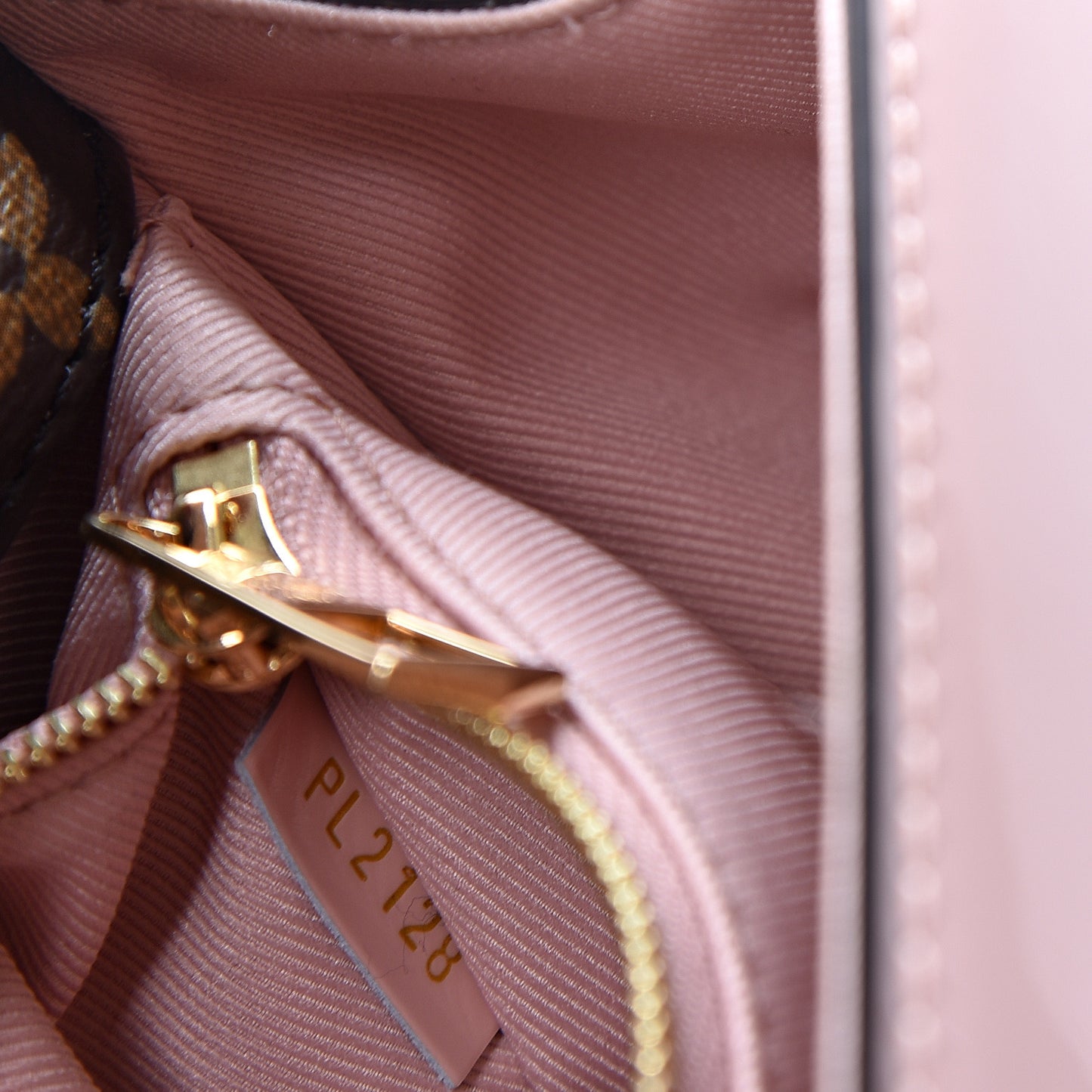 Patent Calfskin Monogram Cherrywood PM Rose Ballerine