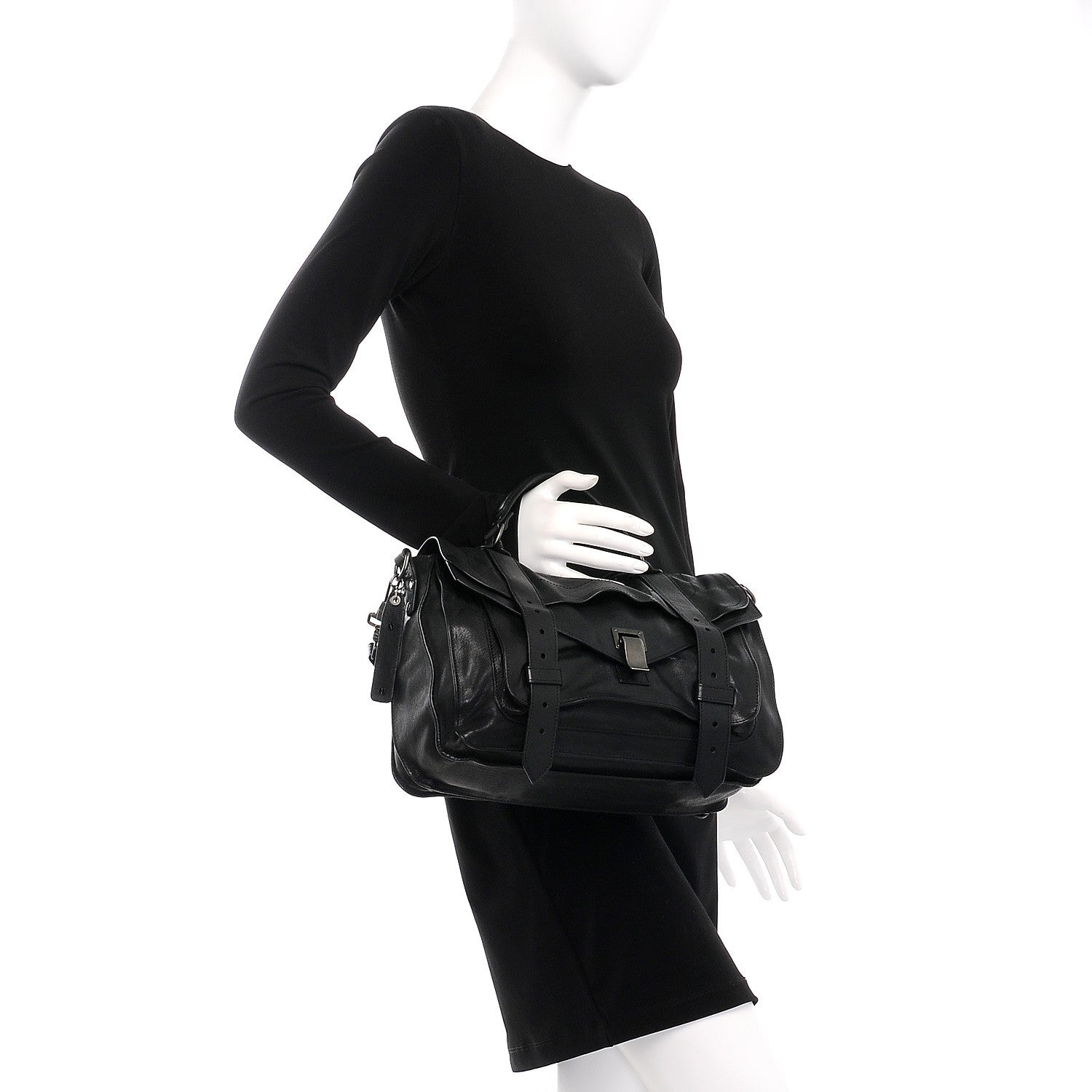 Proenza Schouler Lambskin Medium PS1 Satchel Black 2 of 9