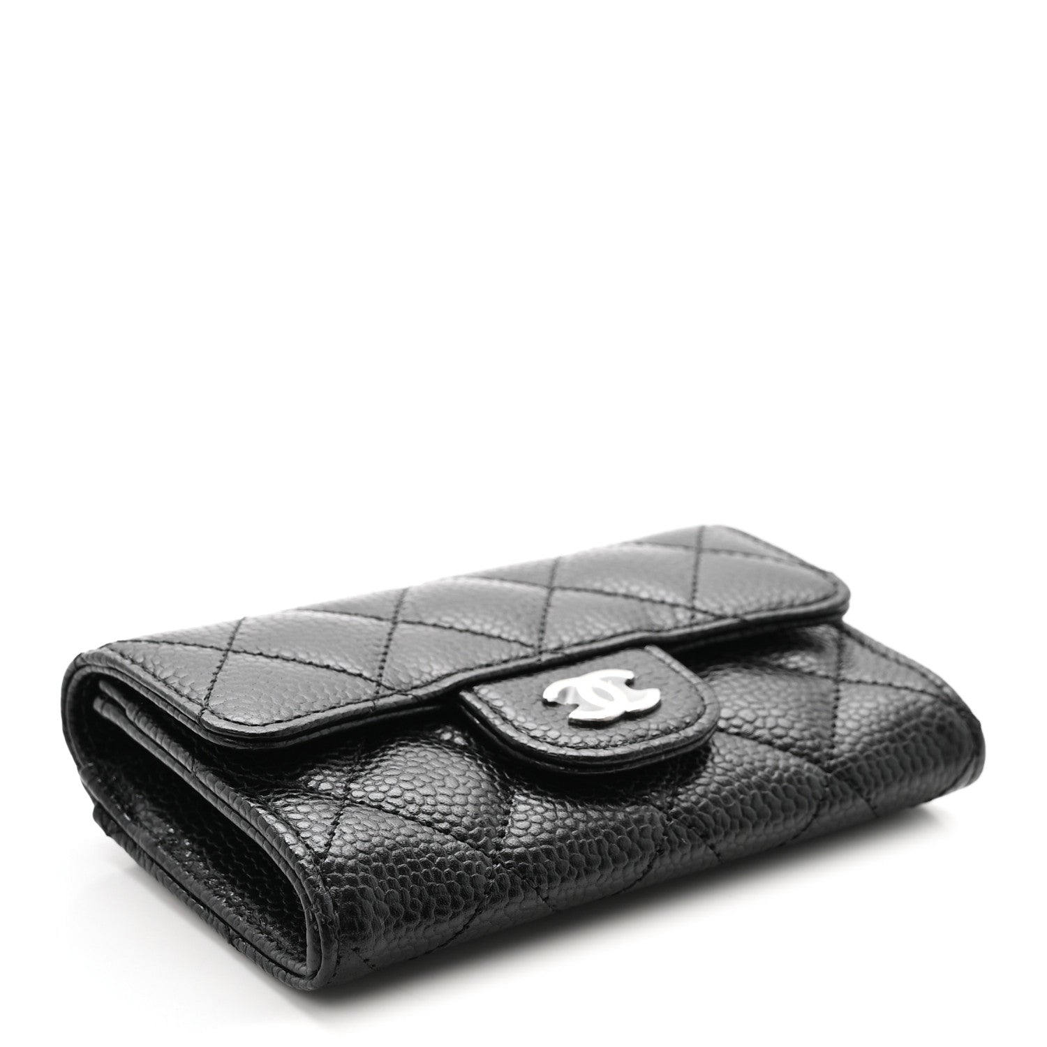 Chanel Caviar Quilted Flap Card Holder Wallet Black 4 of 9
