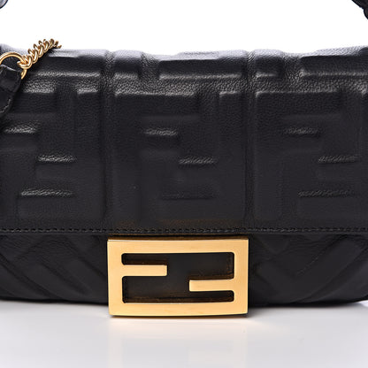 Fendi Nappa FF 1974 Embossed Mini Baguette Black 7 of 9