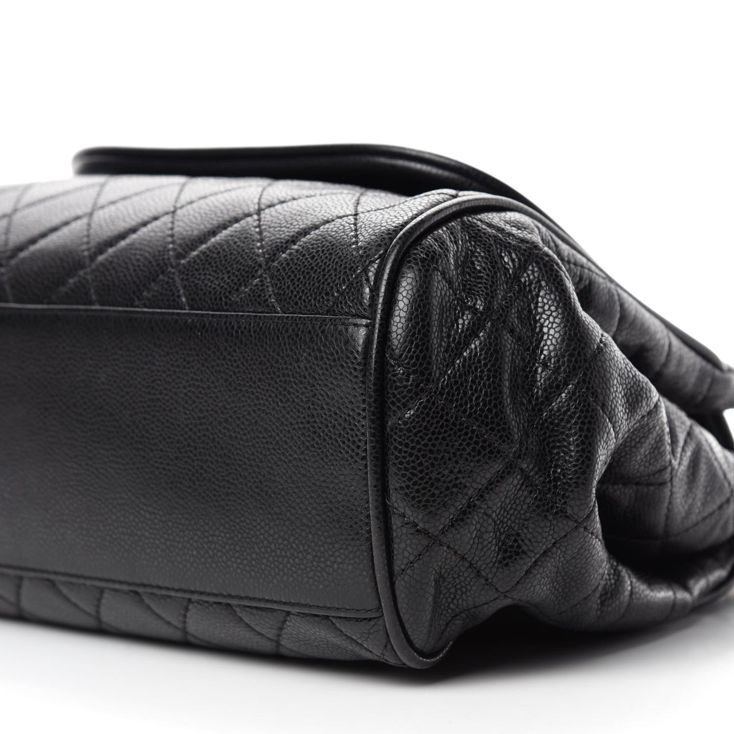 Caviar Quilted Timeless Accordion Flap Black