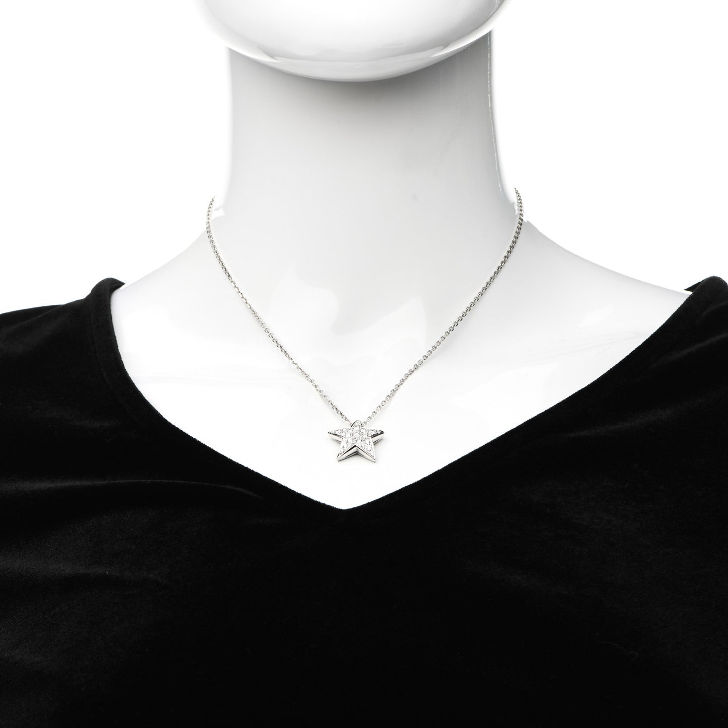 18K White Gold Diamond Large Comete Geode Pendant Necklace