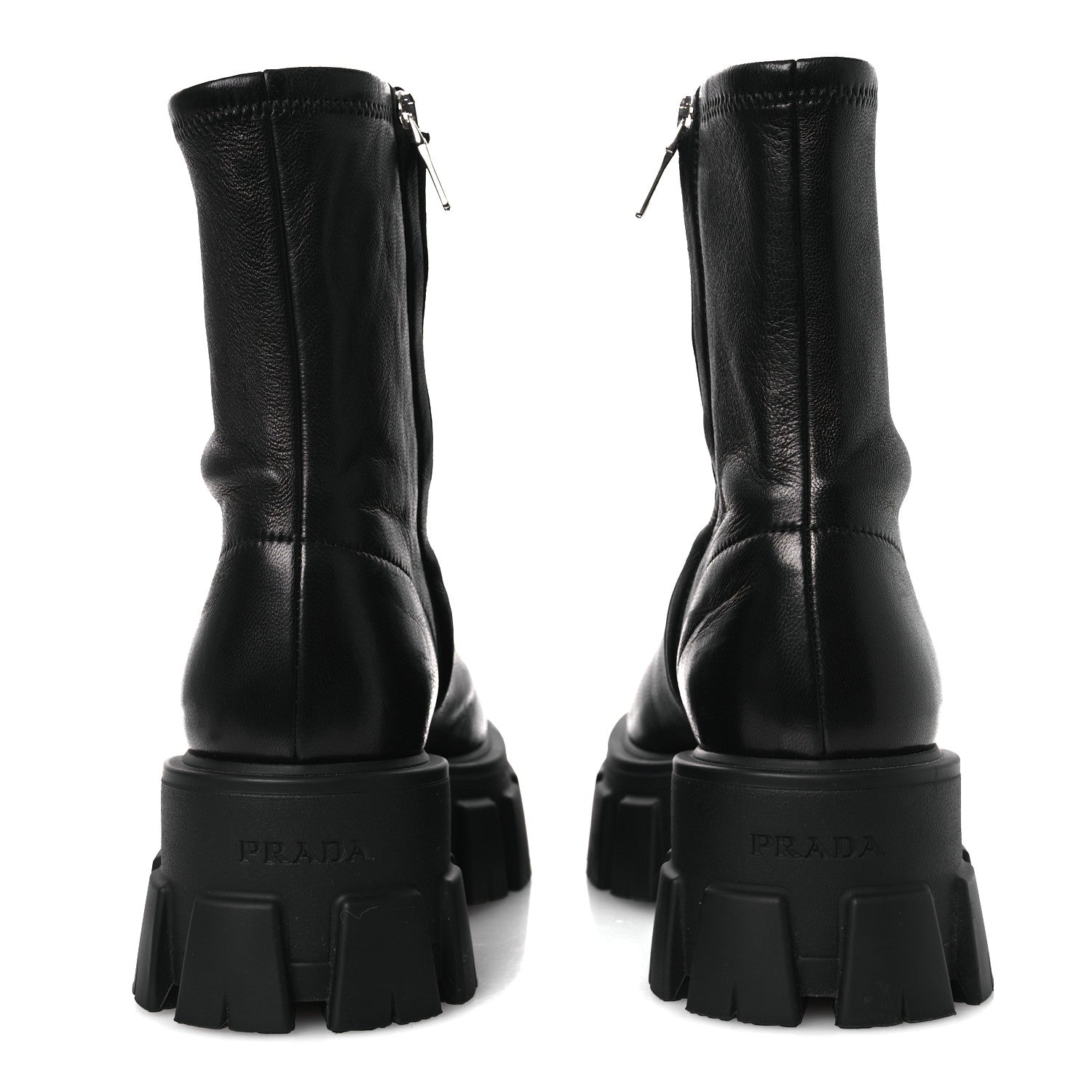 Prada Nappa Stretch Monolith Boots 37 Black 6 of 12