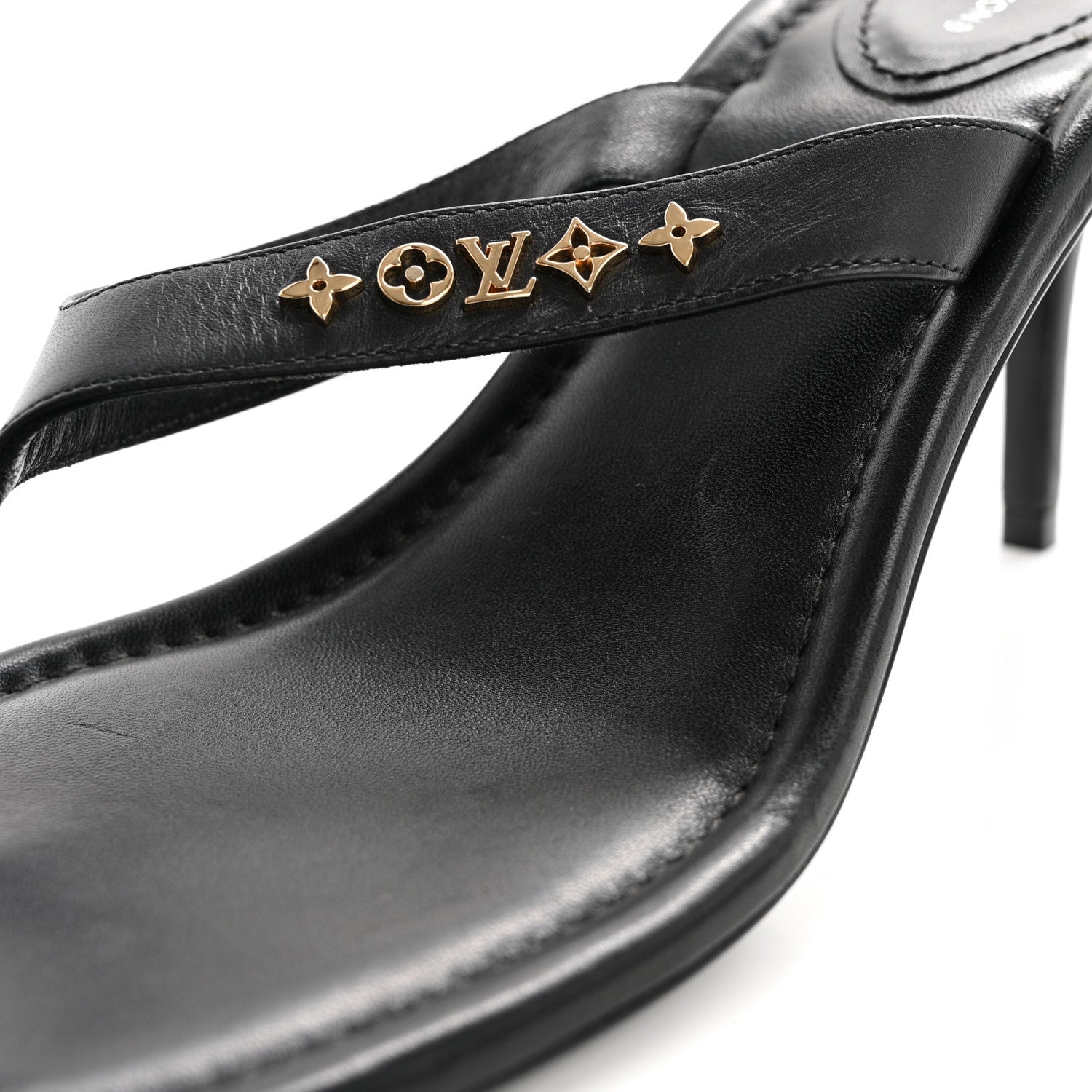 Louis Vuitton Calfskin Signature Thong Sandal 40 Black 9 of 9