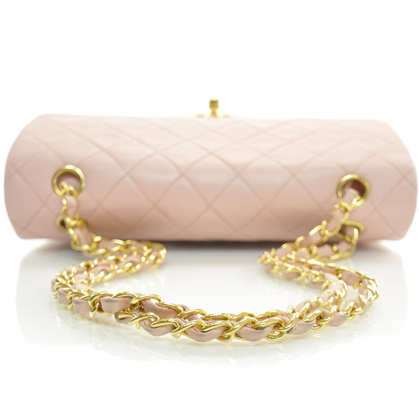 Lambskin Medium Double Flap Pink GHW